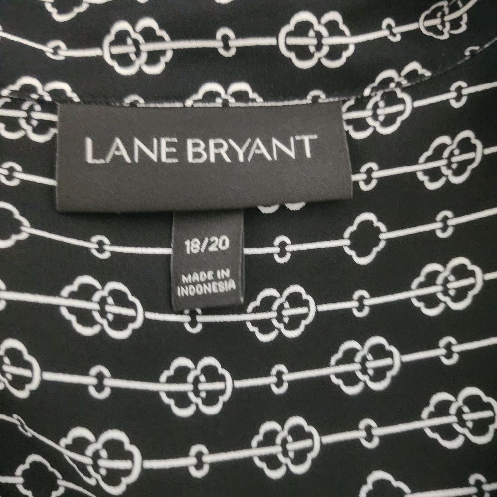 Lane Bryant Black and White Patterned Top